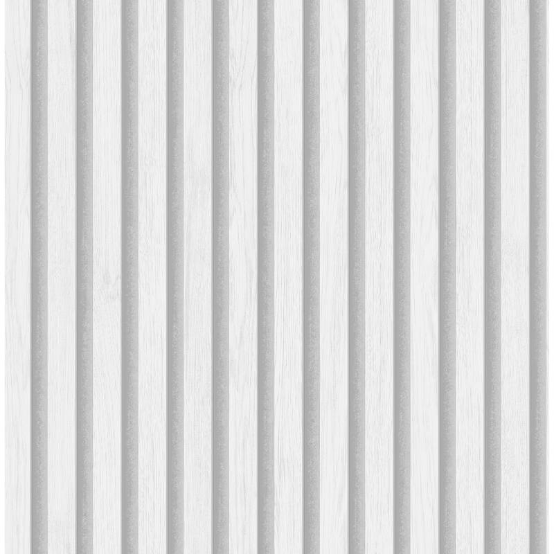 Fine Decor Millard White Wood Slats Wallpaper - N/A