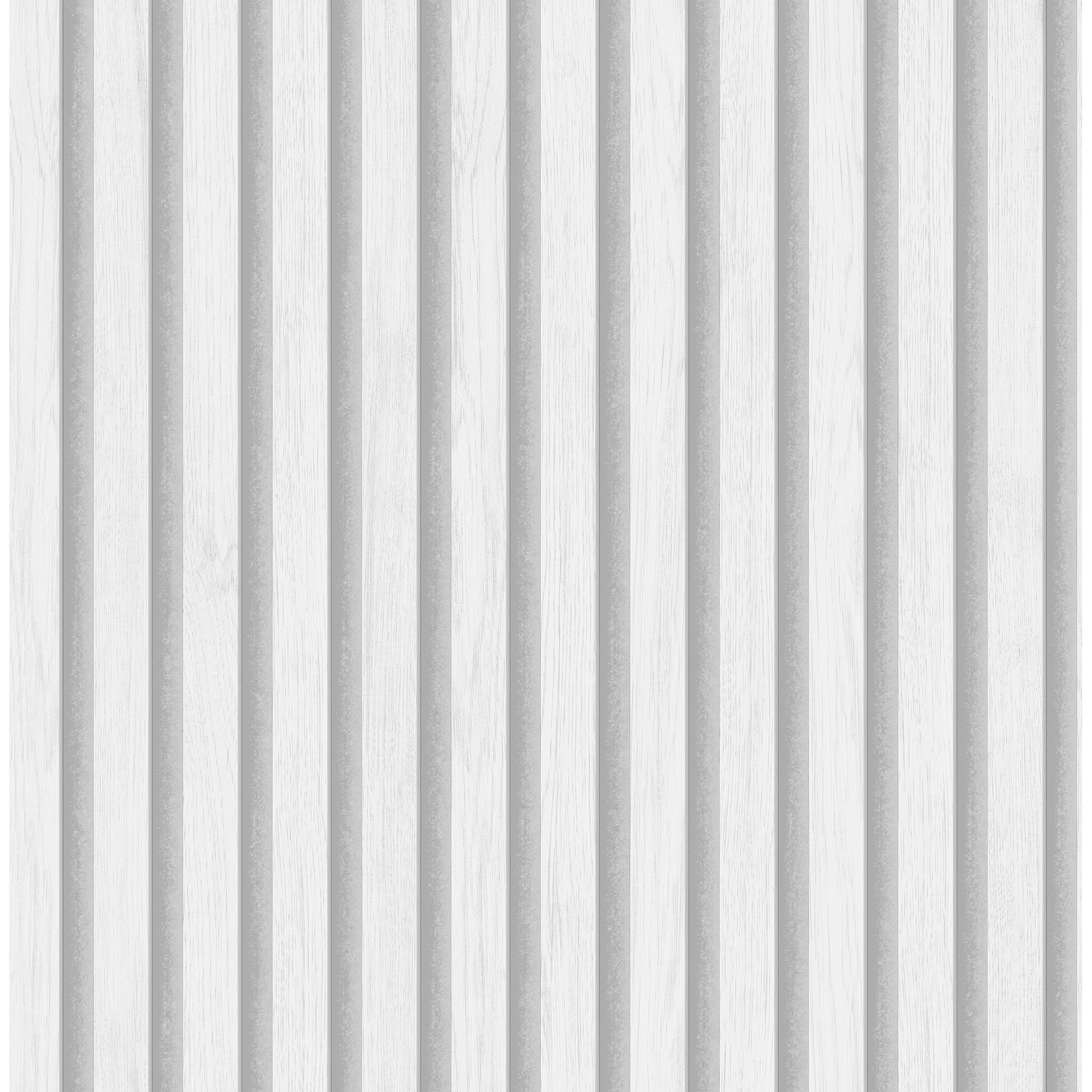 Fine Decor Millard White Wood Slats Wallpaper - N/A