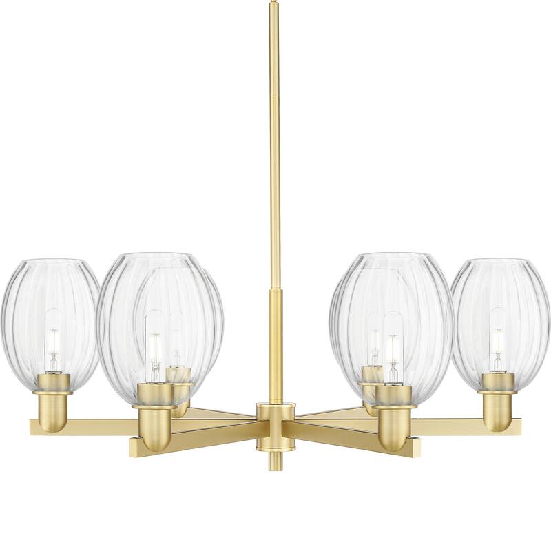 Innovations Lighting 716-6CR-13-24 Preston Chandelier Preston 6 Light - Satin Gold / Clear