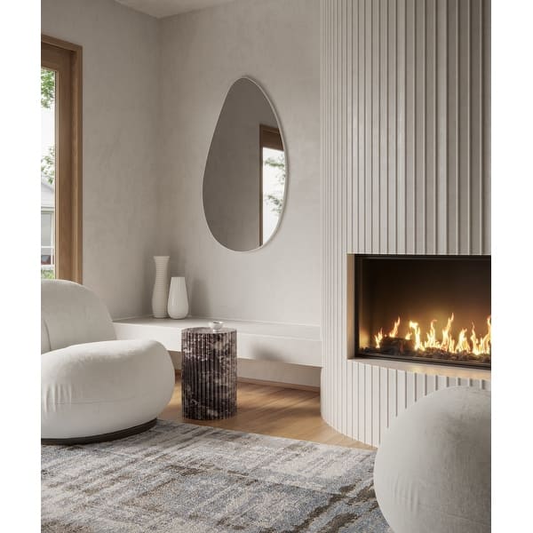 slide 2 of 7, Starla 28 in. x 48 in. Pebble Mirror White