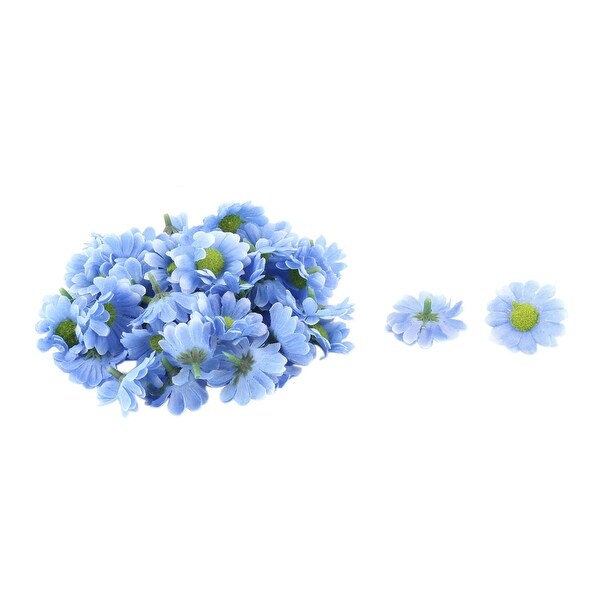 Bride Wedding Fabric Artificial Flower Heads Headband Garland Decor Blue 50pcs
