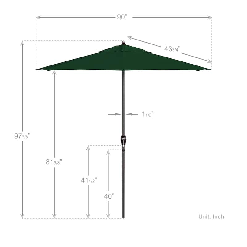 North Bend 7.5 Crank Lift Auto Tilt Patio Umbrella with Outdoor Rated Olefin Fabric by Havenside Home
