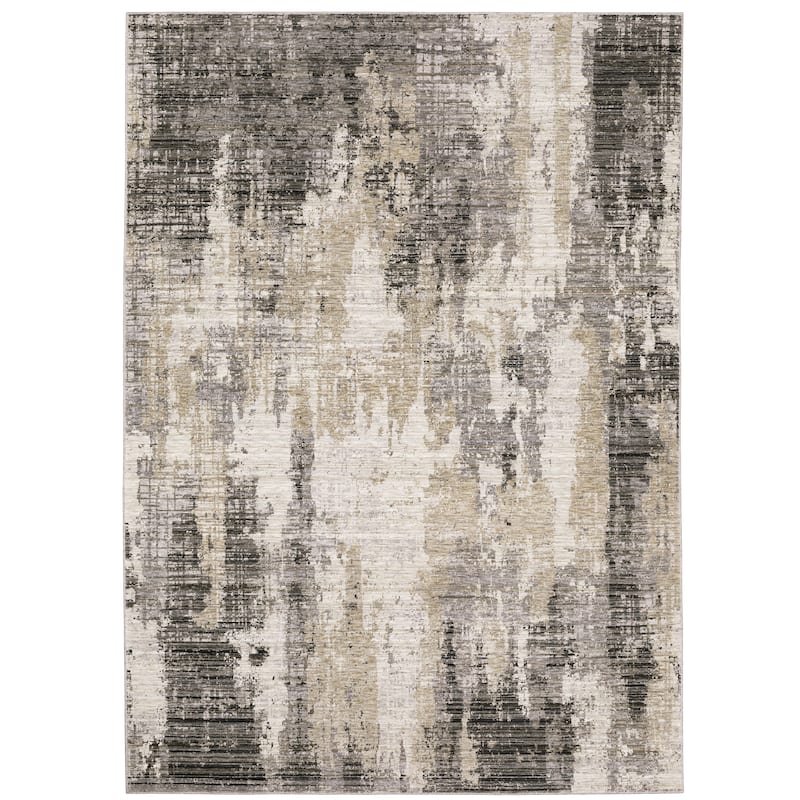 Style Haven Nelson Abstract Etchings Grey/ Beige Indoor Area Rug - 6' 7" x 9' 6" - Rectangle