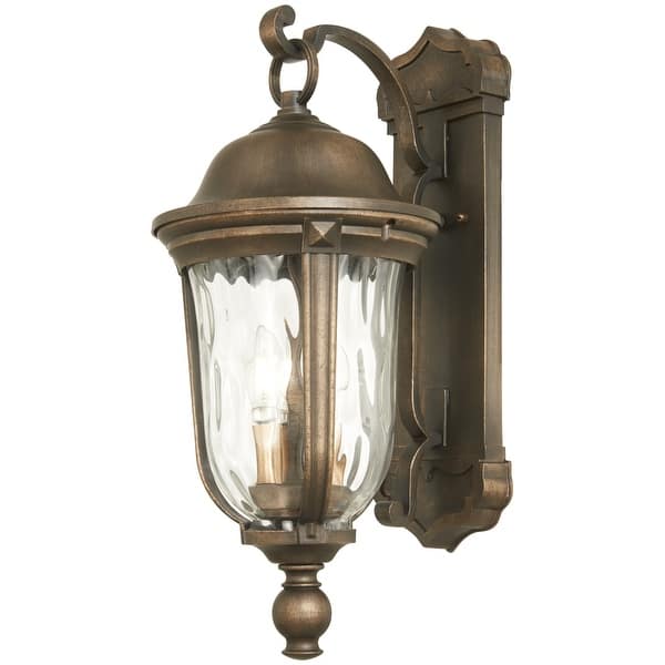 slide 2 of 7, The Great Outdoors Havenwood 3 Light 22" Tall Outdoor Wall Sconce with Tavira Bronze / Alder Silver
