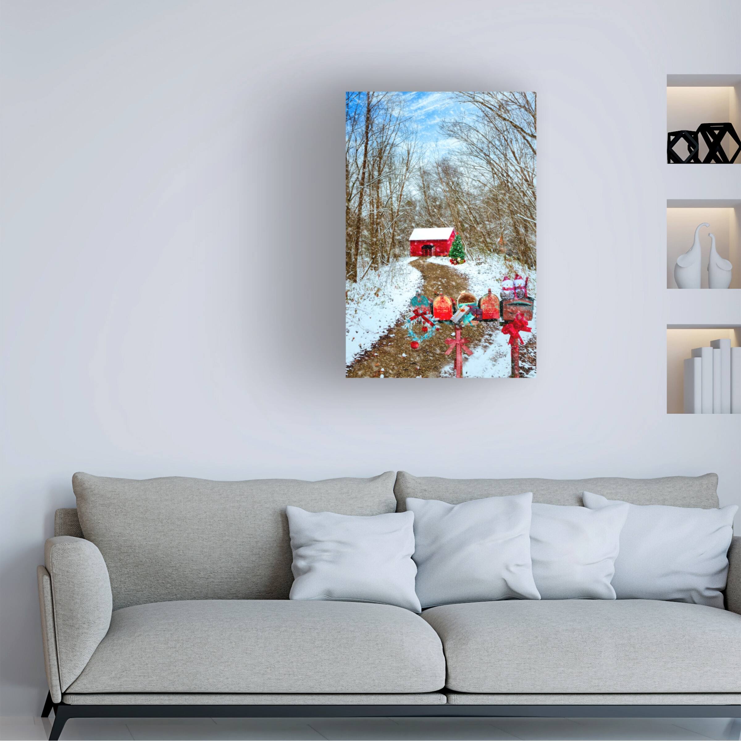 Celebrate Life Gallery 'Christmas Mailboxes' Canvas Art - Blue - Bed ...