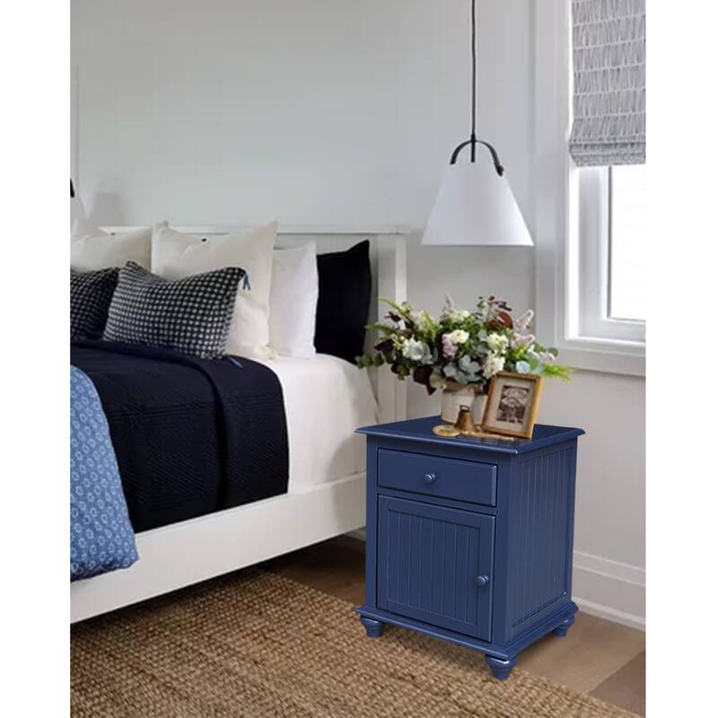 International Concepts Solid Wood Nightstand with Storage Cabinet