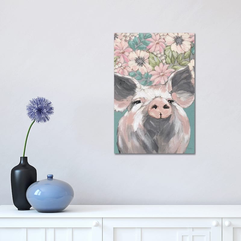 iCanvas "Patrice The Pig" by Michele Norman Canvas Print - 18x12x1.5