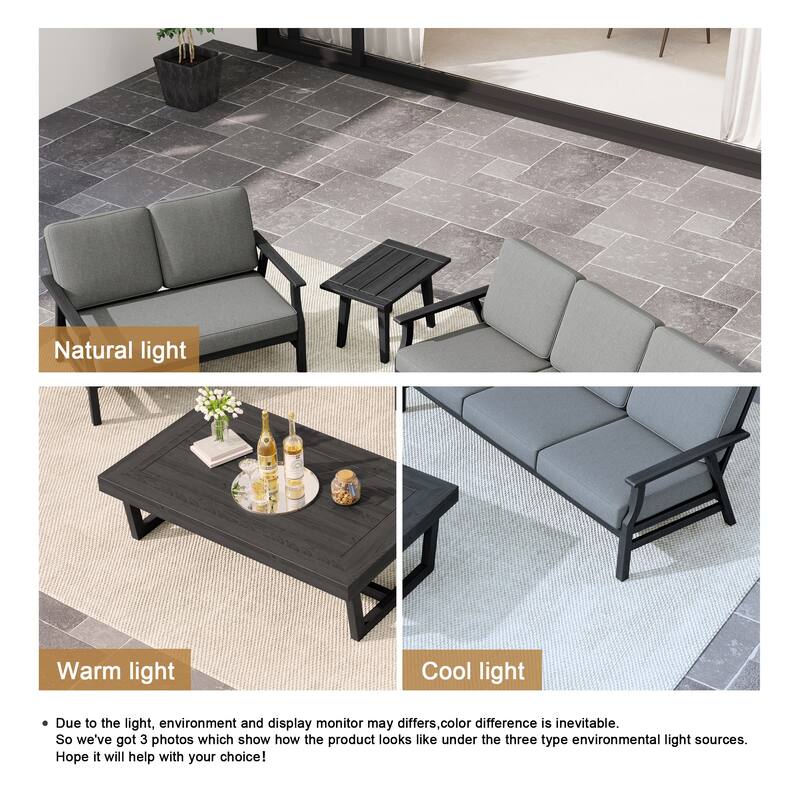 Arthur 4-Piece Teak Wood Patio Conversation Set