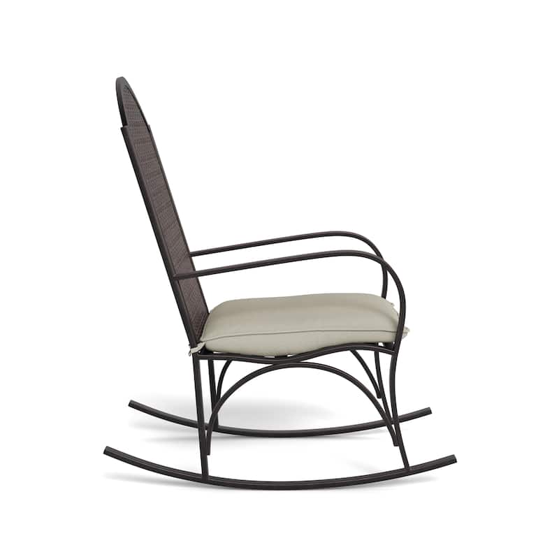 Garden Oiled Copper Metal Rocking Chair with Cushion