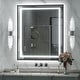 preview thumbnail 43 of 156, UL Certified Black Metal Framed LED Front Light and Backlit Anti-Fog Wall Bathroom/ Vanity Mirror 36" x 30"-Square Corner - Black