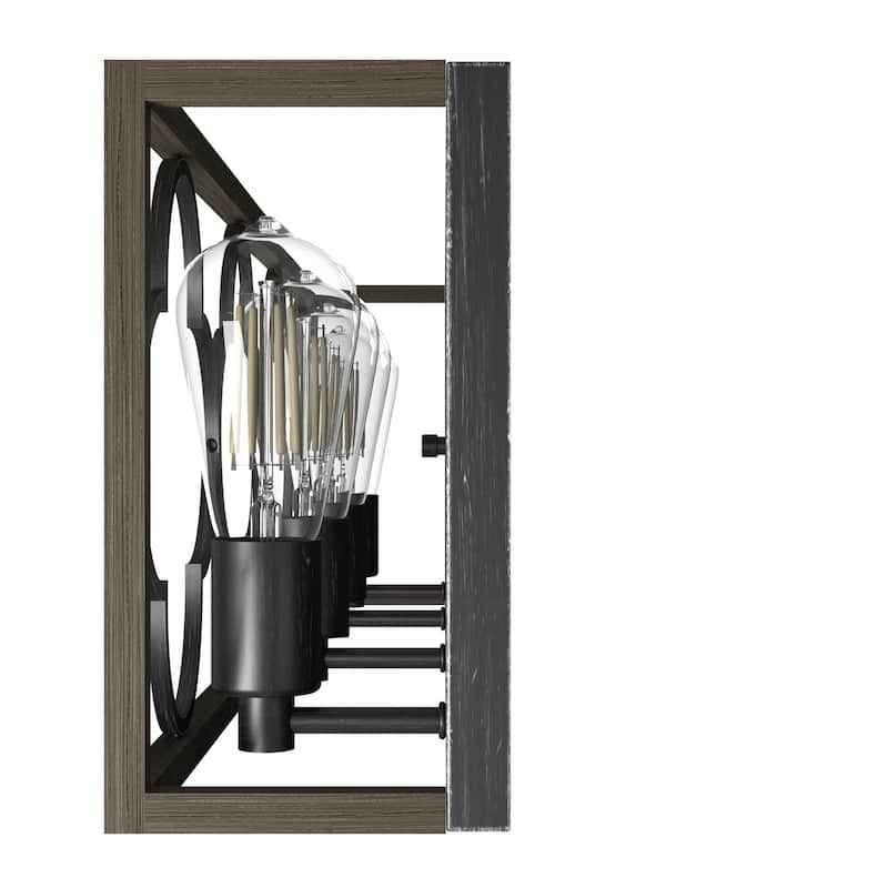 Hunter Gablecrest 4-Light Vanity Wall Light - Bathroom - Modern Farmhouse, French Country, Rustic, Distressed - Damp Rated!
