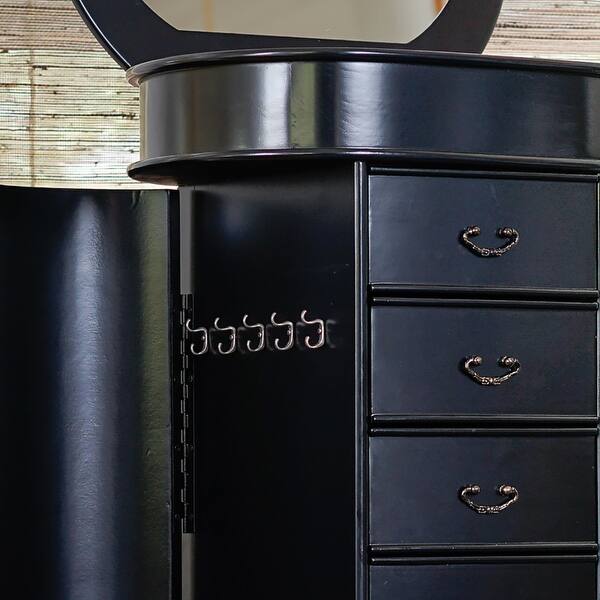 Shop Daley Oval Standing Jewelry Armoire Black On Sale Overstock 31796753
