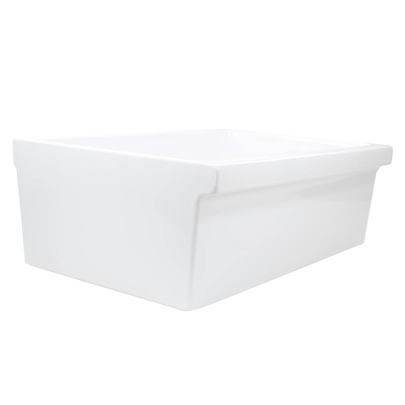 Highpoint Collection Fireclay Reversible Double Lip Farmhouse Sink