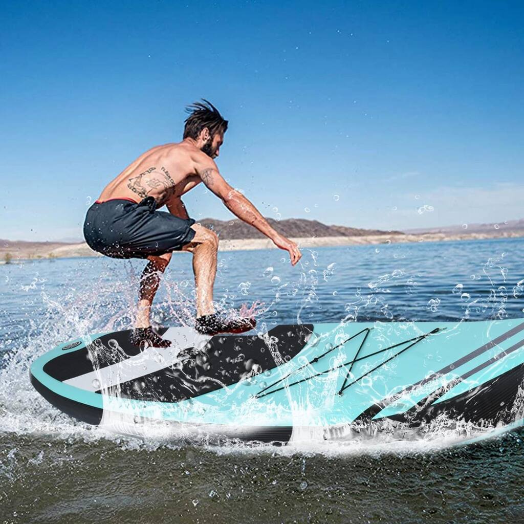 Inflatable surfboard 10'6" x 32" x 6" thick material (22LB) Surfboard for all skill levels.