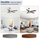 preview thumbnail 6 of 11, 52-Inch Premium Cement Gray Ceiling Fan With Light,E26 Bulb Included,Remote Control,DC Motor,5 Plywood Blades