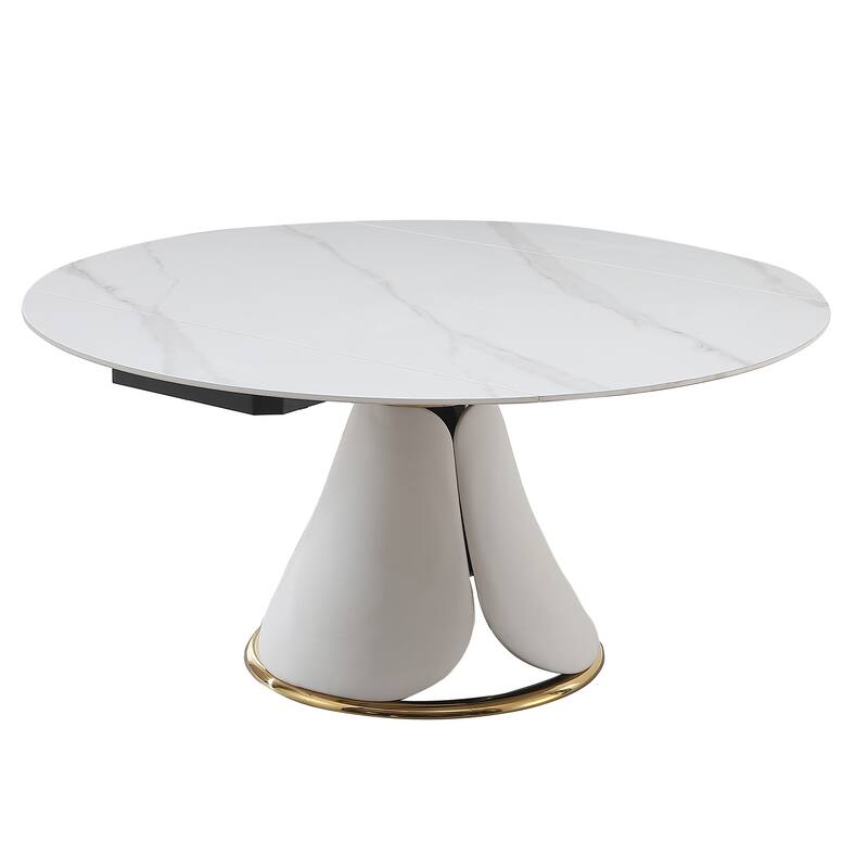 Fashion modern sinntered stone dining table with simple and multi-functional retractable dining table