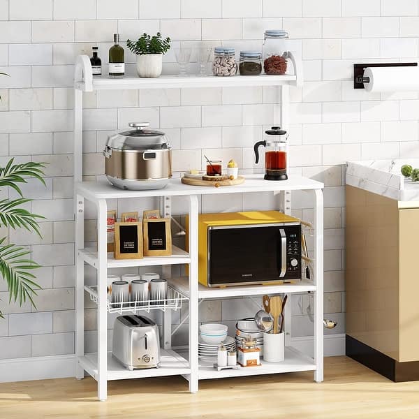 Wooden Kitchen Baker's Rack, Microwave Stand Shelf ...