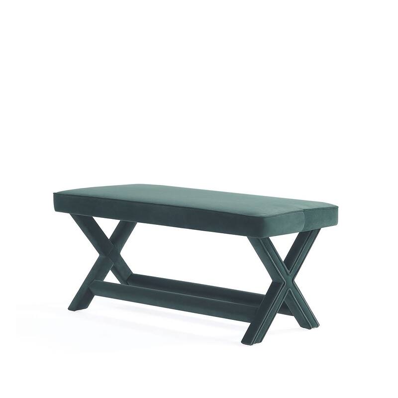 Manhattan Comfort Abigail Mid-Century Modern Velvet Upholstered Bench