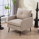 preview thumbnail 3 of 28, Accent Chair With Metal Black Legs,Comfy Chenille Club Fabric Armchair,Single Sofa Chair, Accent Club Guest Chair