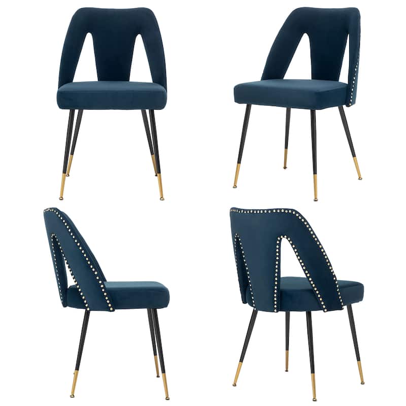 Modern Velvet Upholstered Dining Chairs Set of 6