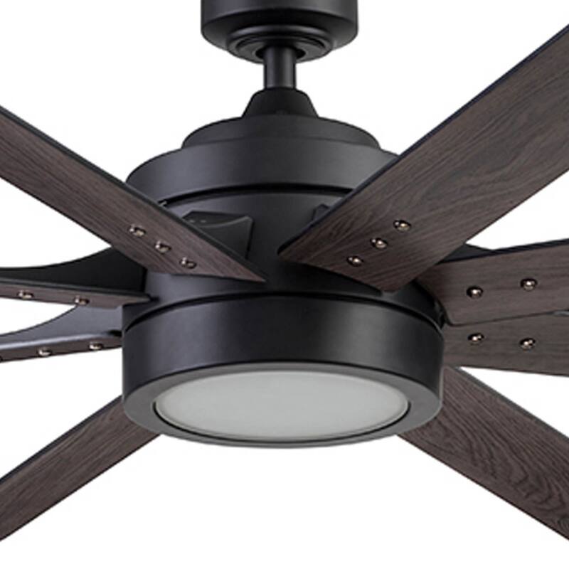 62" Honeywell Xerxes Indoor Contemporary Ceiling Fan with Remote, Matte Black