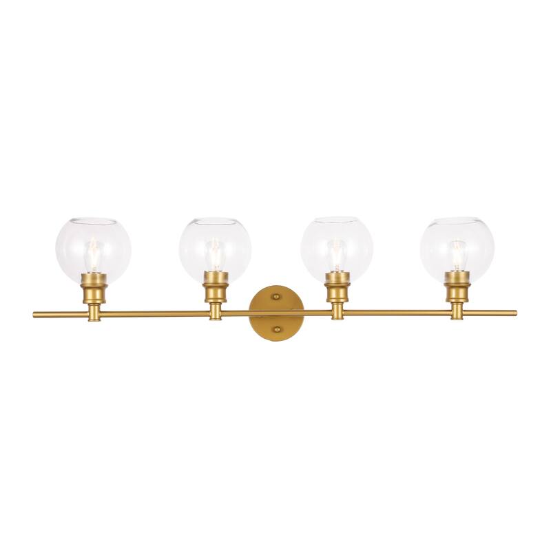 Elegant Lighting Collier 4 Light 38" Wide Bathroom Vanity Light with - Brass