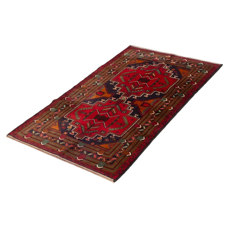 Teimani Red Rug 3'10" x 6'7" - 3'10 x 6'7