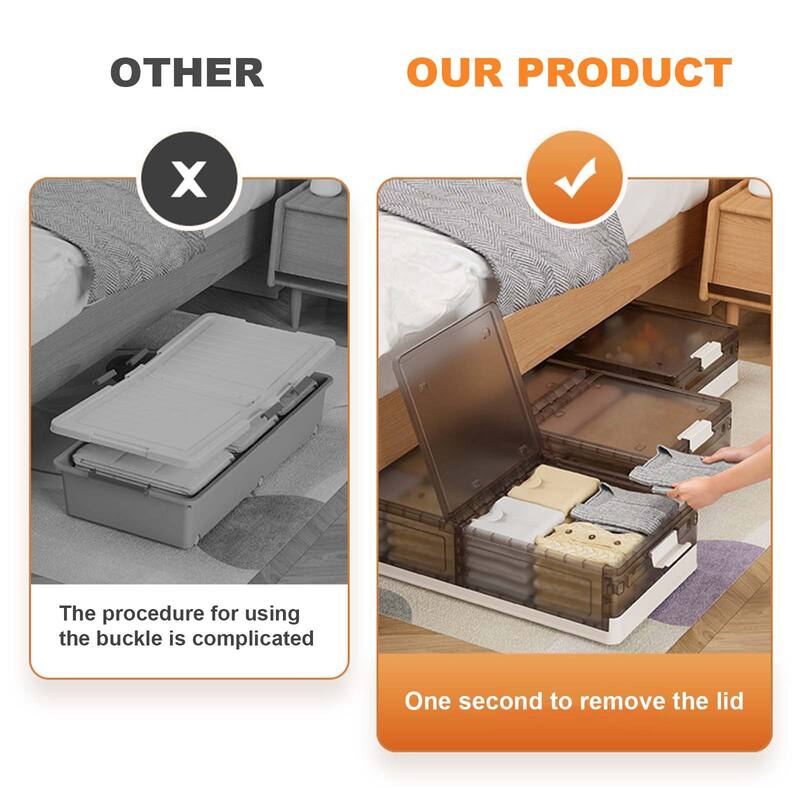 2-Pack Under Bed Storage With Wheels Underbed Storage