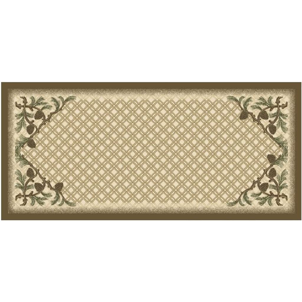 Cozy Cabin Pinecone Corner Accent Rug 20"x44"