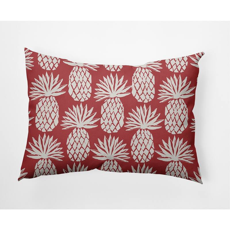 Pineapple Pattern Nautical Decorative Indoor Pillow - Ligonberry Red - 14" x 20"
