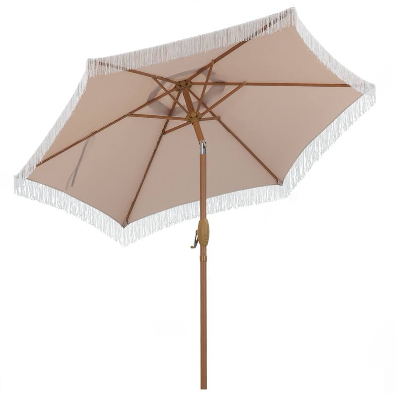 Autlaycil 7.5 ft Patio Umbrella with Fringe