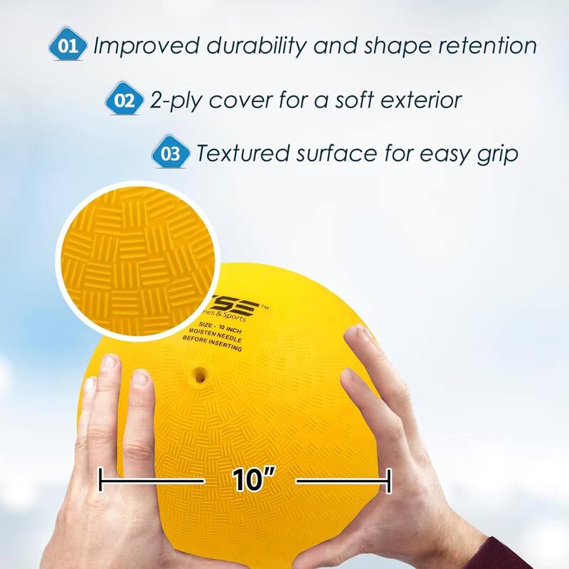 GSE™ 10" Inflatable Playground Balls, Kickball, Dodge Ball, Four Square Ball. Indoor/Outdoor Kids Toy Balls
