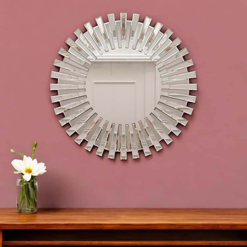 HomeRoots 32" Silver Sunburst Unframed Accent Mirror - 31.5' X '31.5' X '1.22