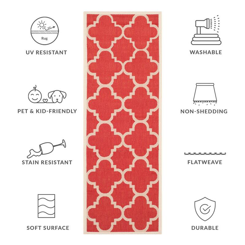 SAFAVIEH Courtyard Hafiza Indoor/ Outdoor Waterproof Patio Backyard Rug