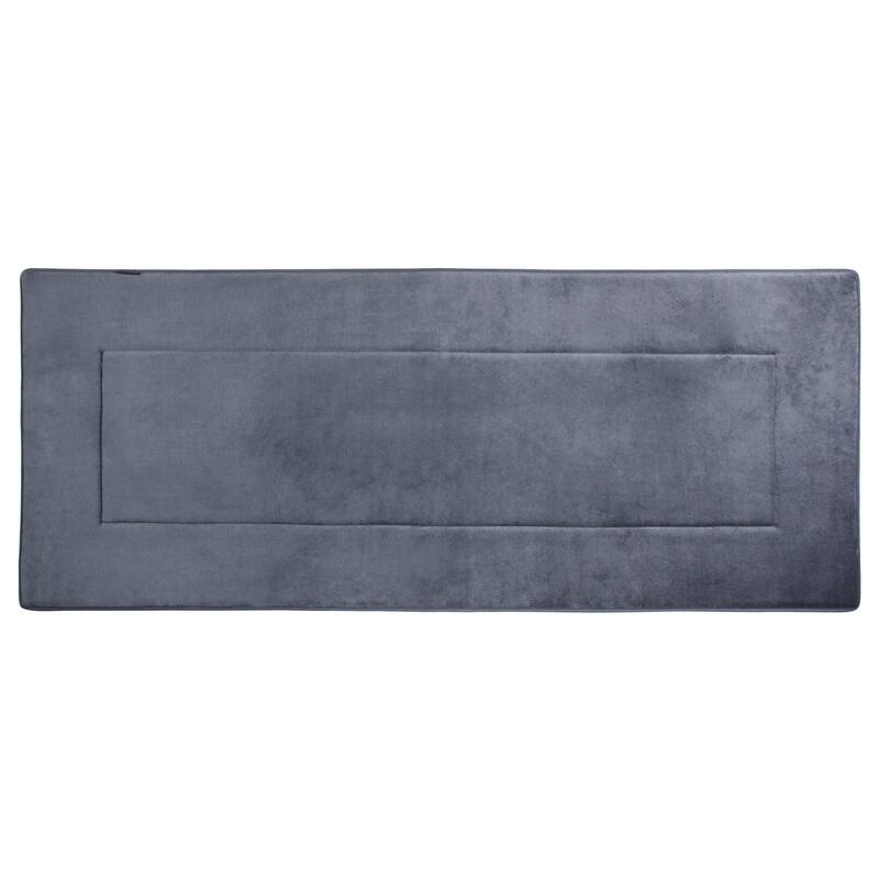 FABBRICA HOME Ultra-Soft Extra-Thick Non-Slip Memory Foam Long Bath Runner Mat 2 ft x 6 ft - 2x6ft - Grey