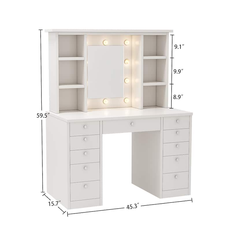 Makeup Vanity Dressing Table with Mirror, Drawers and Shelves