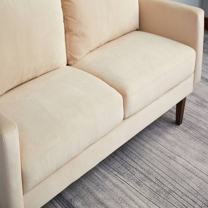 Luxury Sofa, Plush Microfiber, High-Density Foam Comfort