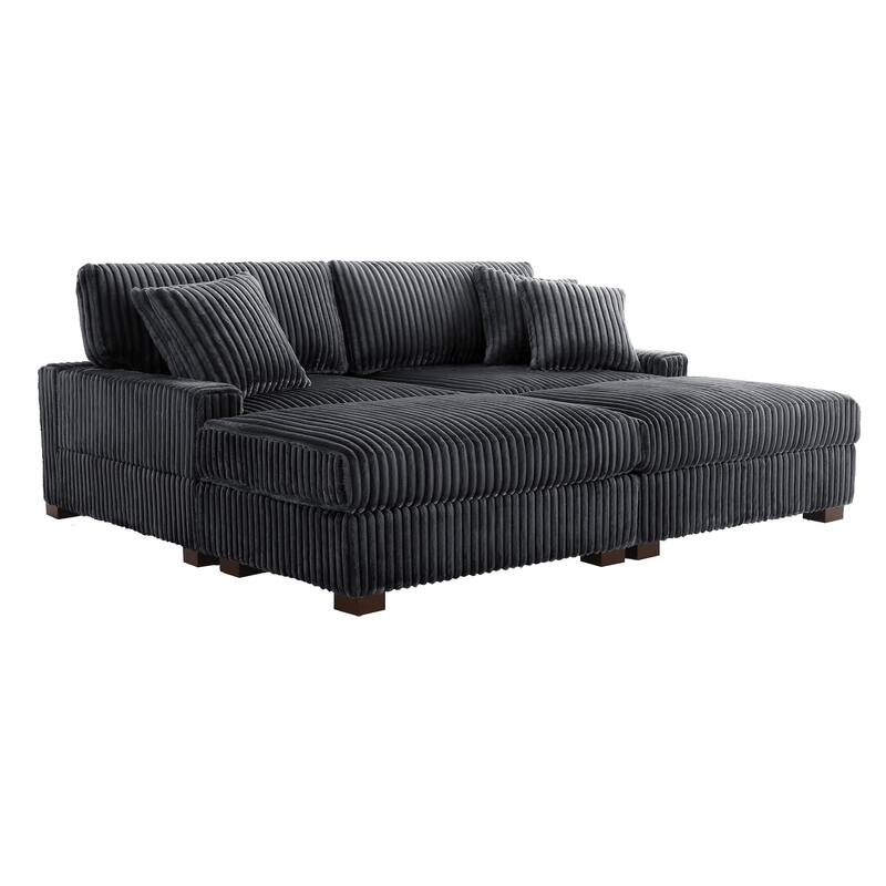 83.4" W Upholstered Sectional Modular Sofa with 2 Ottoman