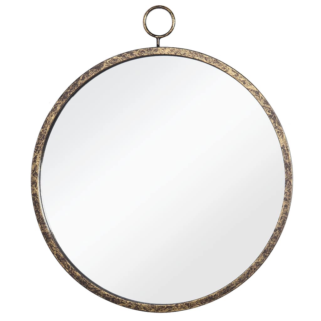 Harp & Finial Haile 20-inch Plain Beveled Glass Mirror - Gold Metal Frame