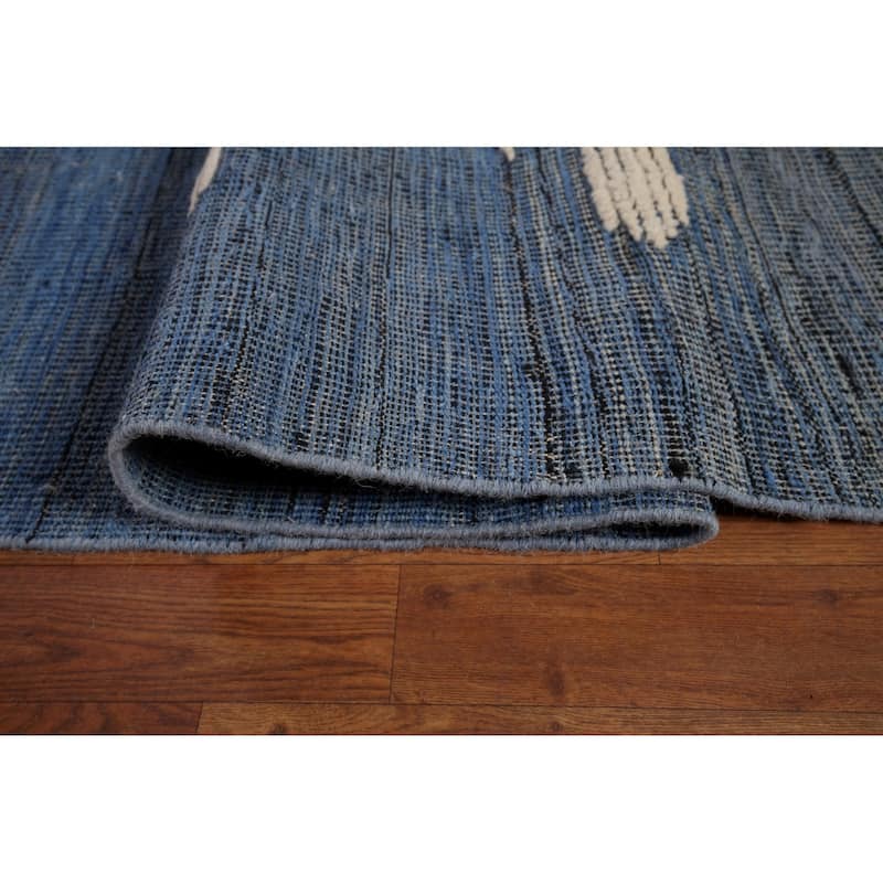 Striped Moroccan Modern Large Area Rug Hand-Knotted Wool Carpet - 11'9"x 15'8"