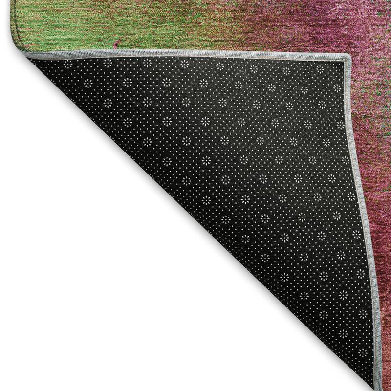 Machine Washable Indoor/ Outdoor Abstract Watercolor Chantille Rug