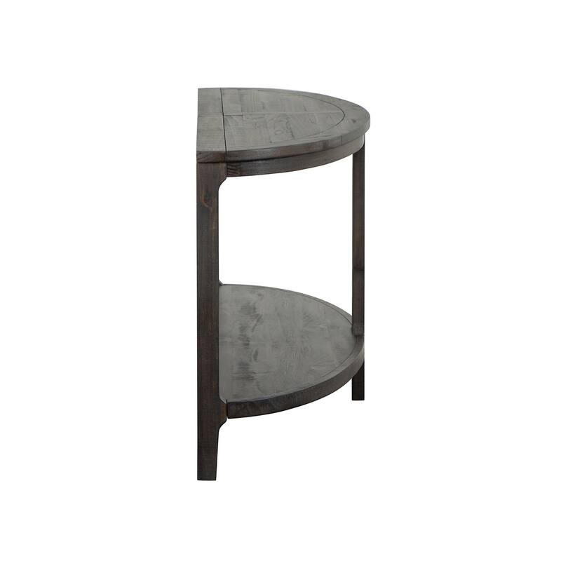 Magnussen Home Boswell Peppercorn Demilune Sofa Table - 55''W x 17''D x 29''H