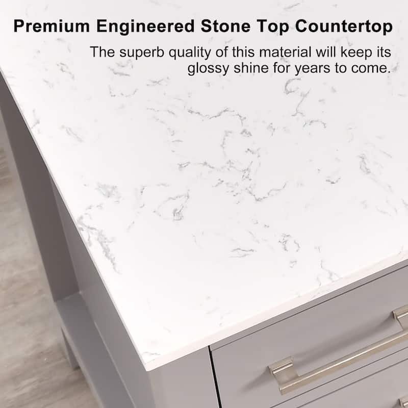 PROOX 54inch Freestanding Bathroom Vanity w Engineered Counter Top Cearmic Sink
