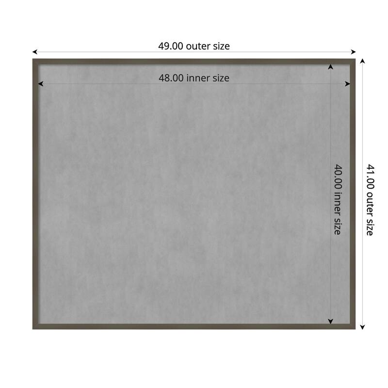 Amanti Art Svelte Clay Grey Framed Magnetic Board - Board Size 48x40