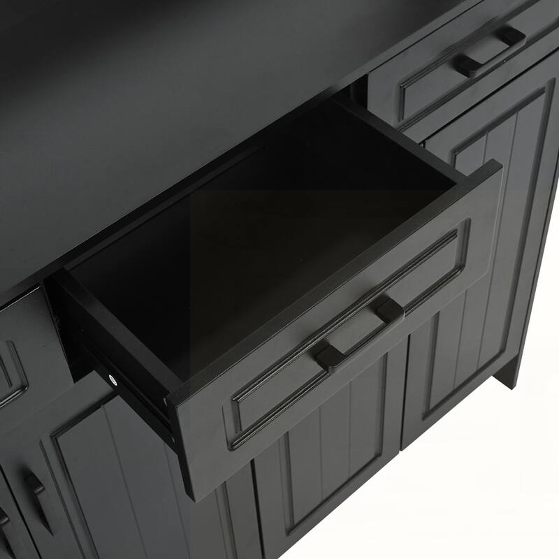 Four-Door Shoe Cabinet with Coat Rack