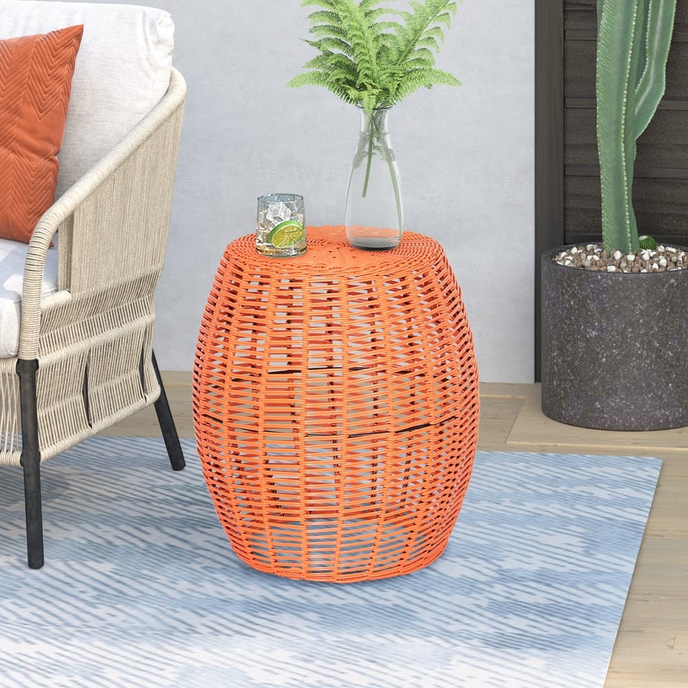 16in Wicker Side Table