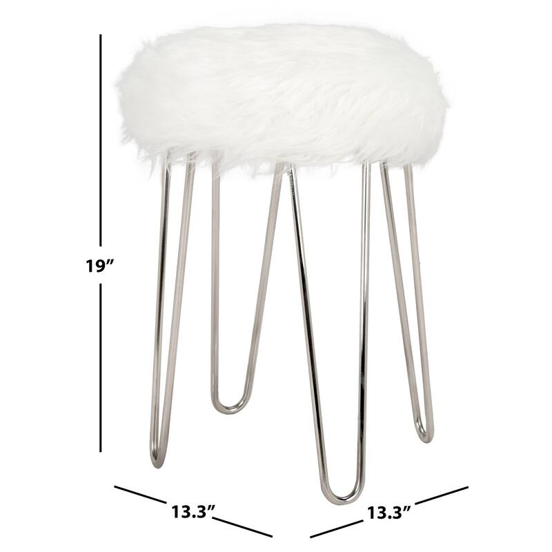 SAFAVIEH Caspian Hairpin Leg Foot Stool - 13"W x 13"D x 19"H