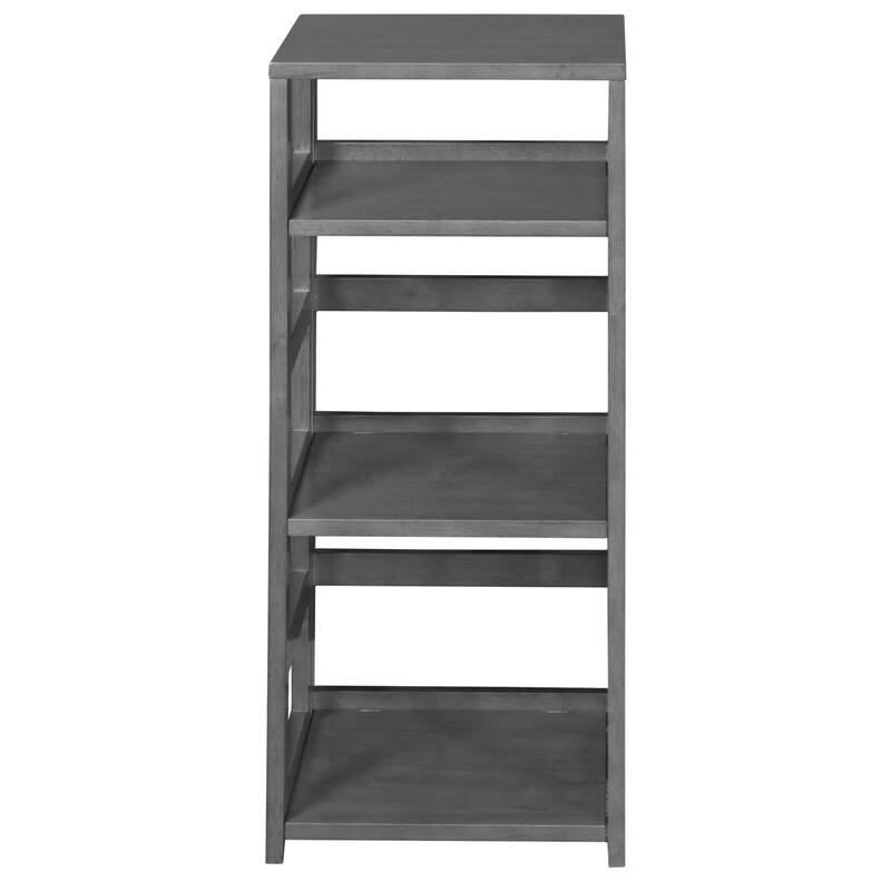 5-Shelf Corner Bookcase Cappuccino Finish Transitional Space-Saving Storage Organizer with Decorative Display