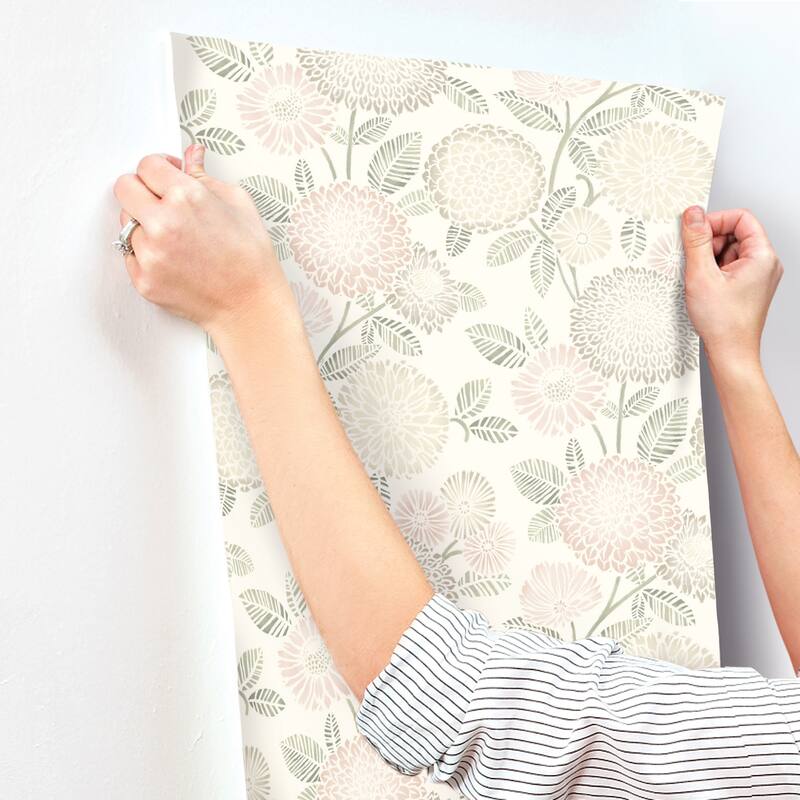Chesapeake Zalipie Blush Floral Trail Wallpaper