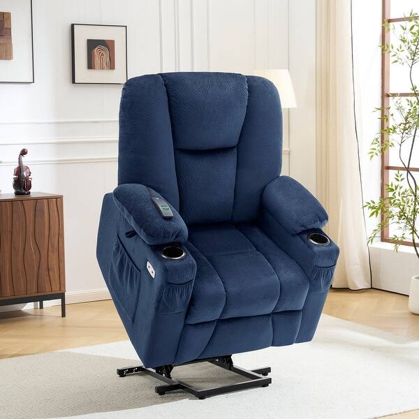 Blue Standing Recliner Chair MCombo Electric Power Lift Recliner